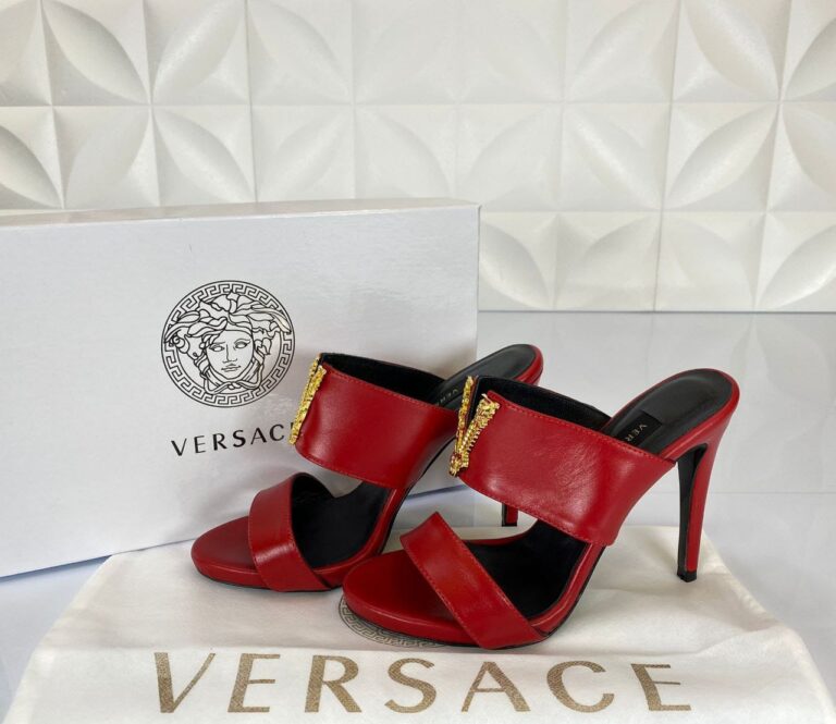 versace terlik kirmizi vertus mulues topuklu 12 cm