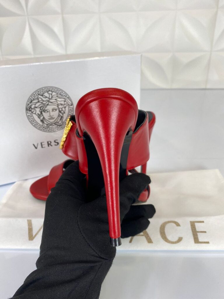 versace terlik kirmizi vertus mulues topuklu 12 cm
