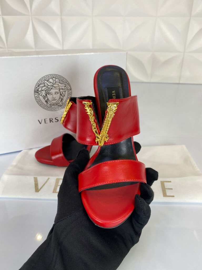 versace terlik kirmizi vertus mulues topuklu 12 cm