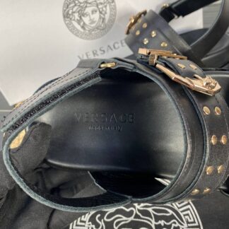 versace terlik sandalet siyah hakiki deri ithal