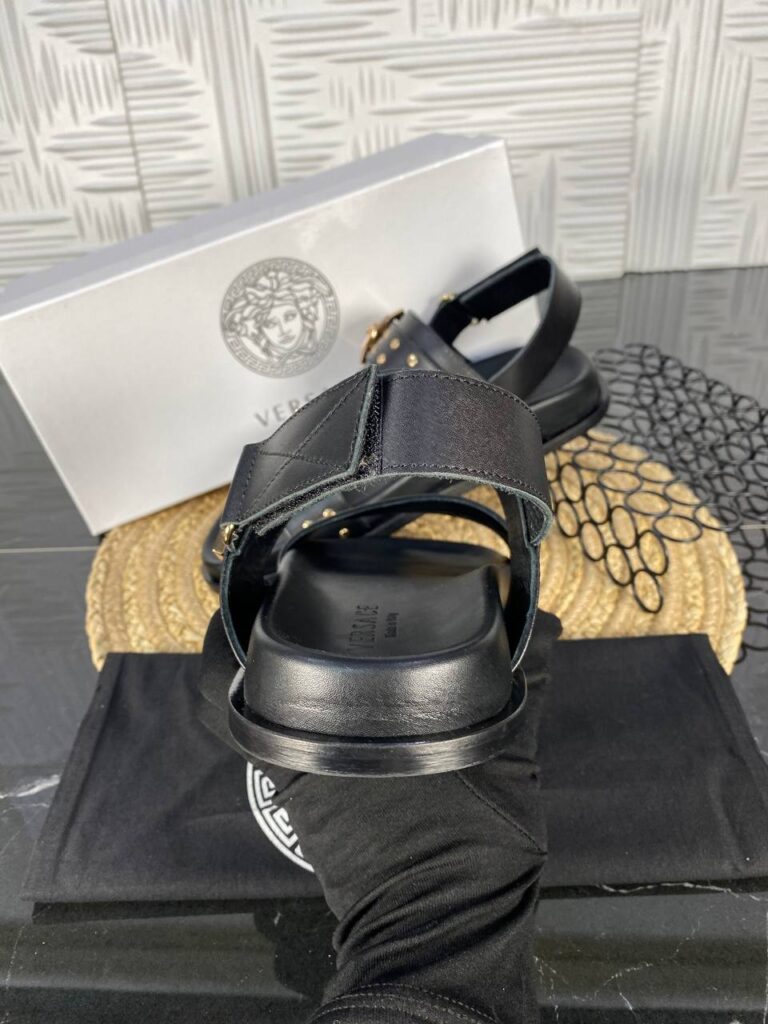 versace terlik sandalet siyah hakiki deri ithal