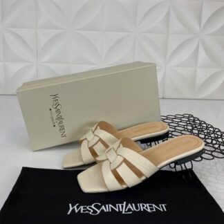 yves saint laurent terlik krem croco deri