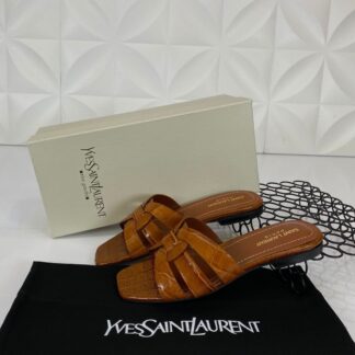 yves saint laurent terlik taba croco deri