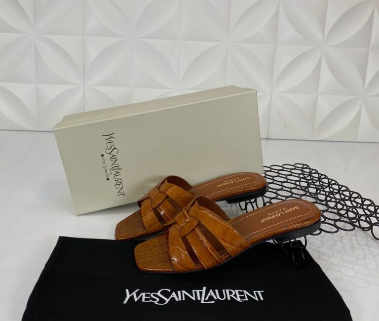 yves saint laurent terlik taba croco deri