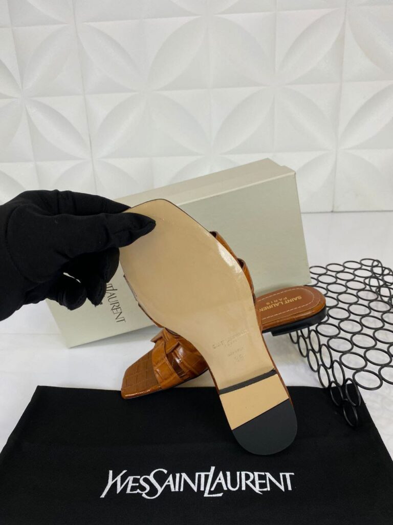 yves saint laurent terlik taba croco deri