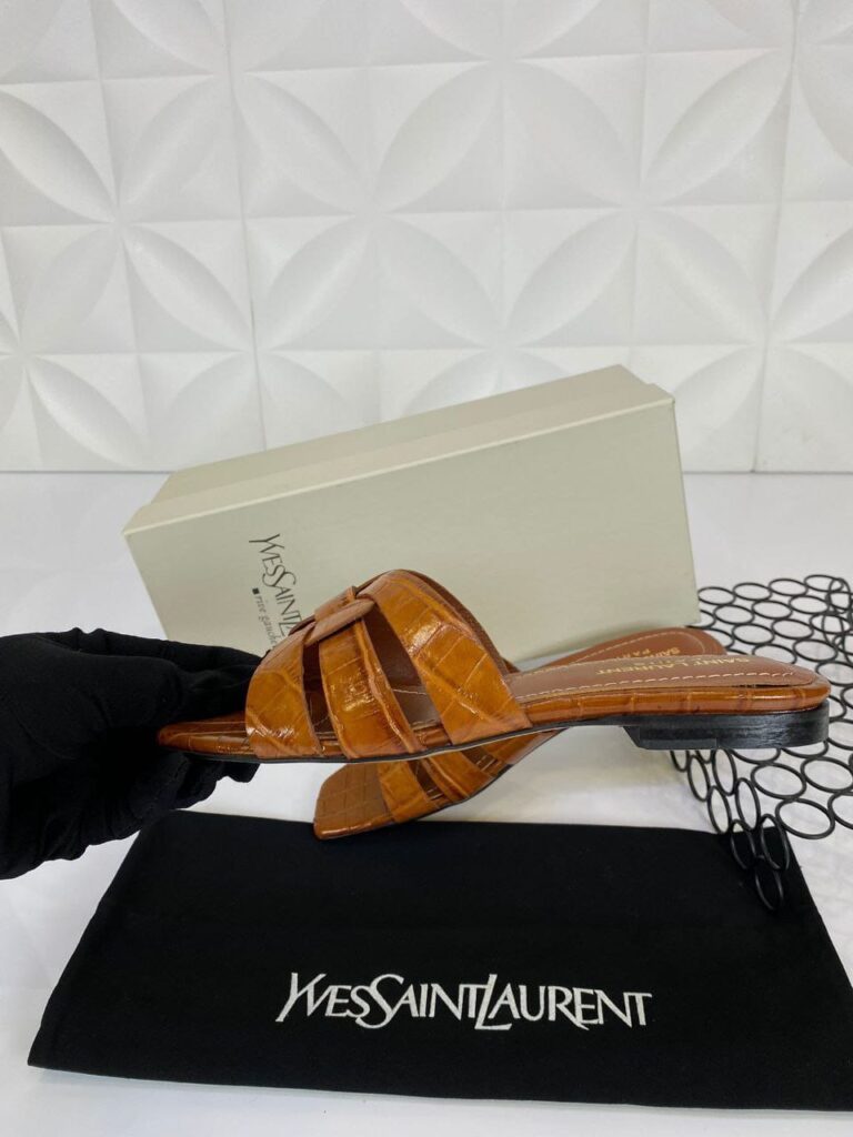 yves saint laurent terlik taba croco deri