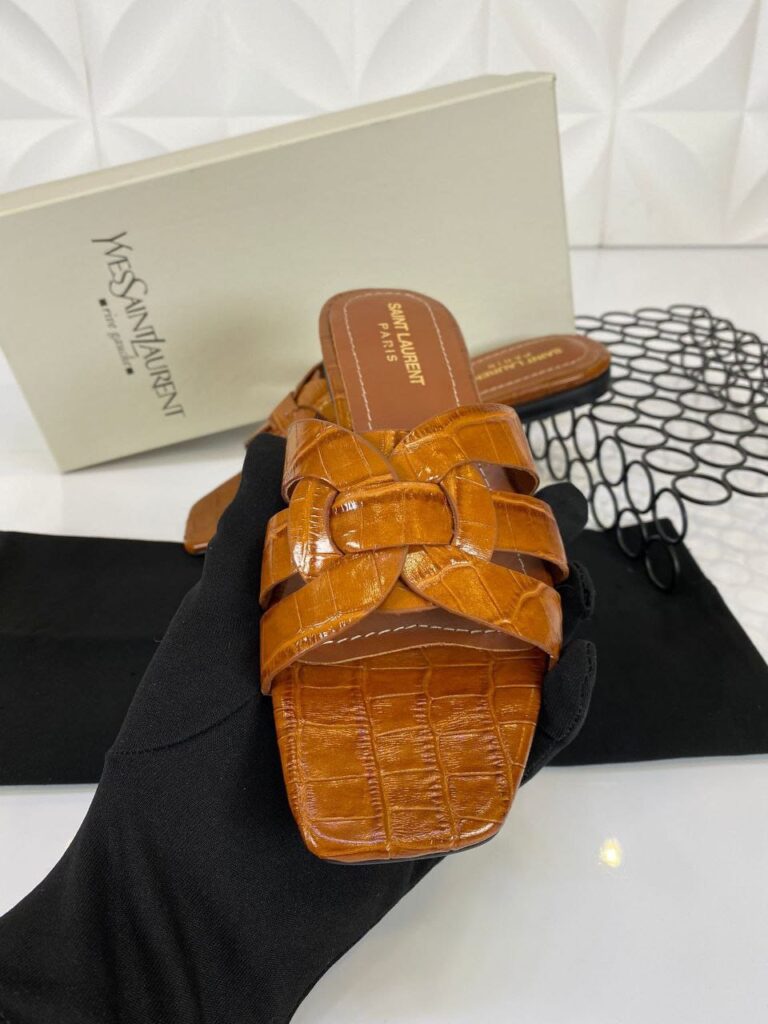 yves saint laurent terlik taba croco deri