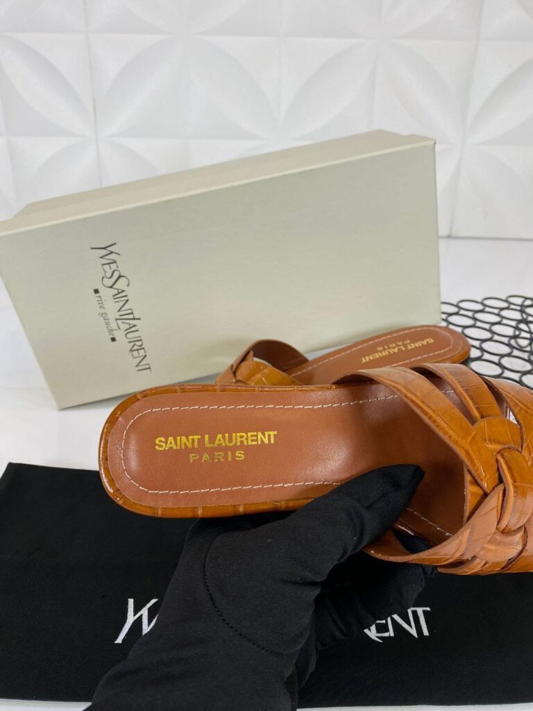 yves saint laurent terlik taba croco deri