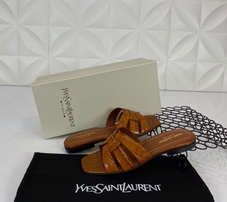 yves saint laurent terlik taba croco deri