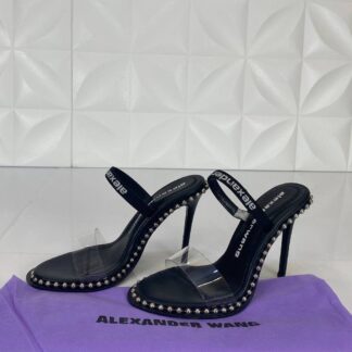 alexander wang ayakkabi seffaf siyah 10 cm topuk
