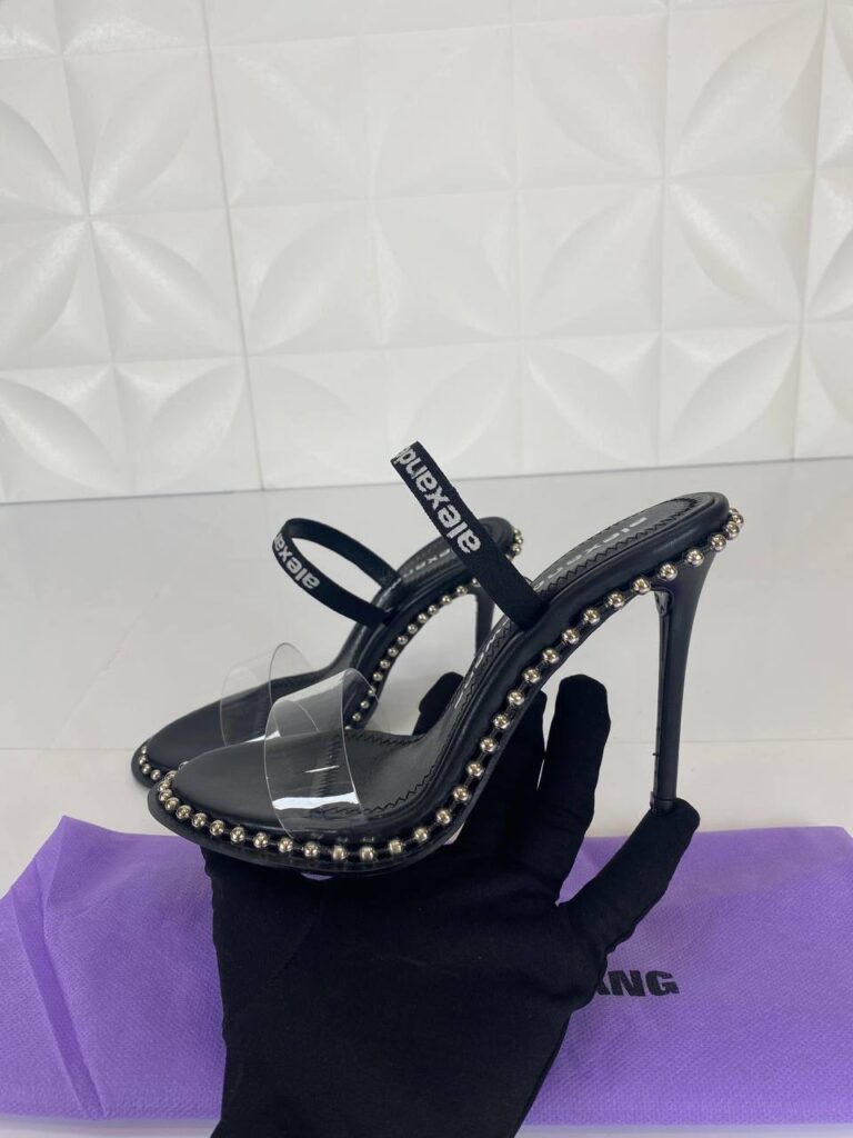 alexander wang ayakkabi seffaf siyah 10 cm topuk