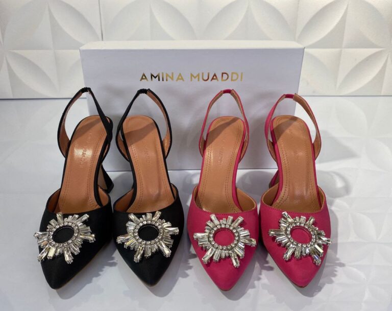 amina muaddi ayakkabi pembe saten 10 cm