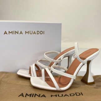 amina muaddi ayakkabi pumps beyaz topuklu 12 cm
