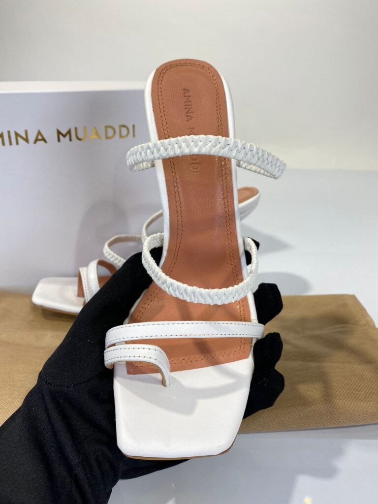 amina muaddi ayakkabi pumps beyaz topuklu 12 cm