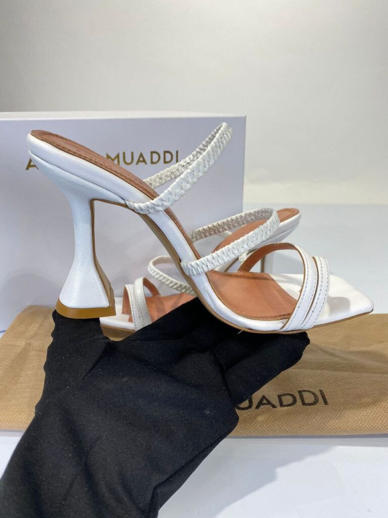 amina muaddi ayakkabi pumps beyaz topuklu 12 cm