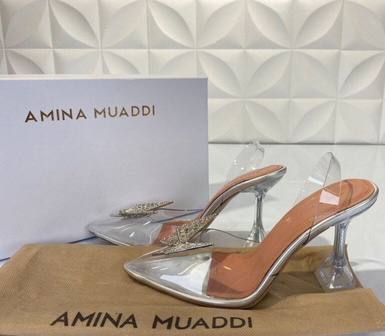 amina muaddi ayakkabi seffaf topuklu 12 cm