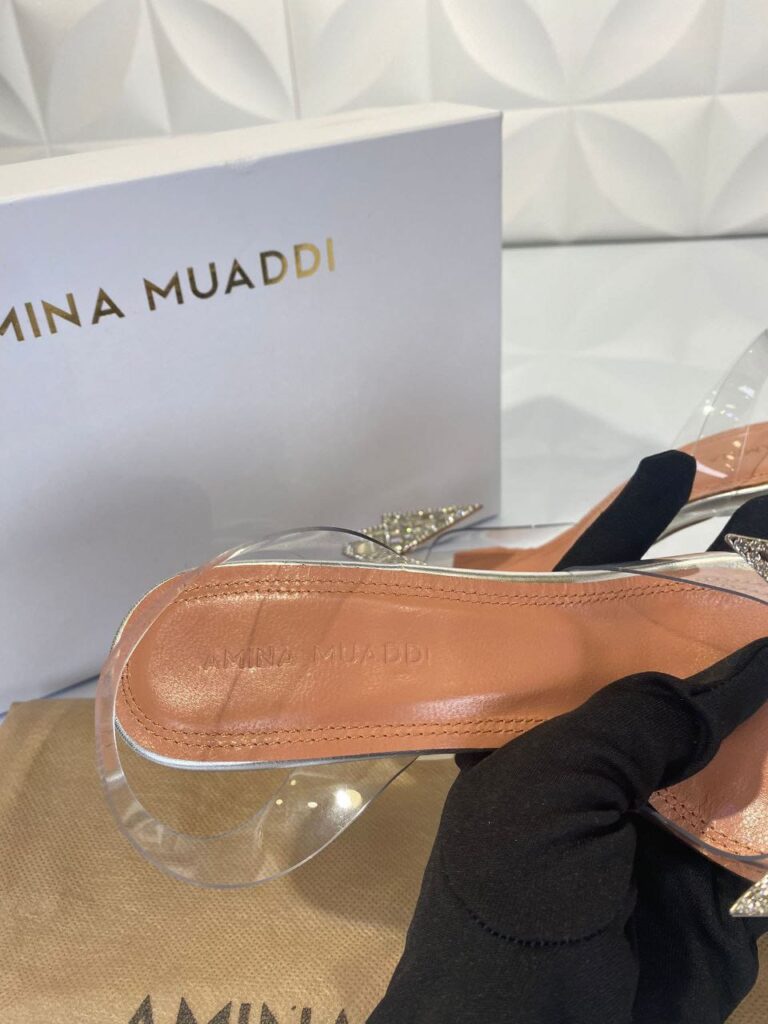 amina muaddi ayakkabi seffaf topuklu 12 cm