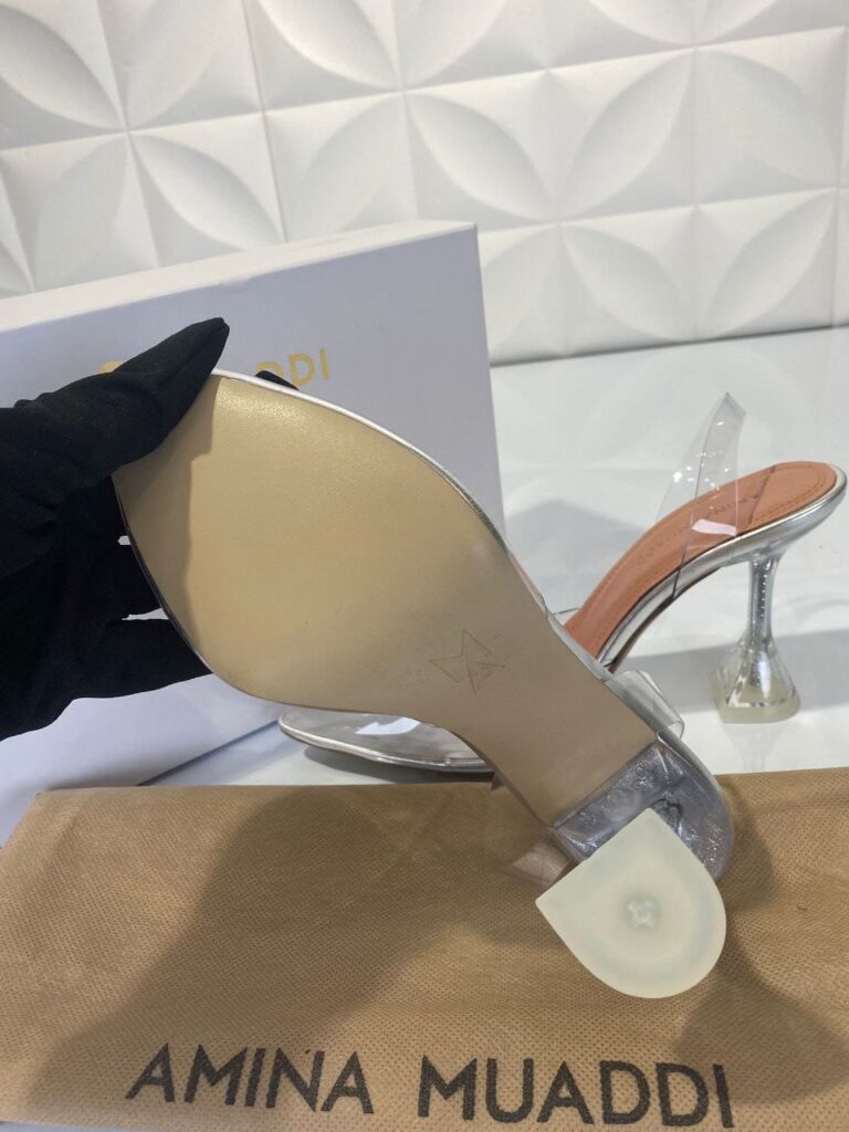 amina muaddi ayakkabi seffaf topuklu 12 cm