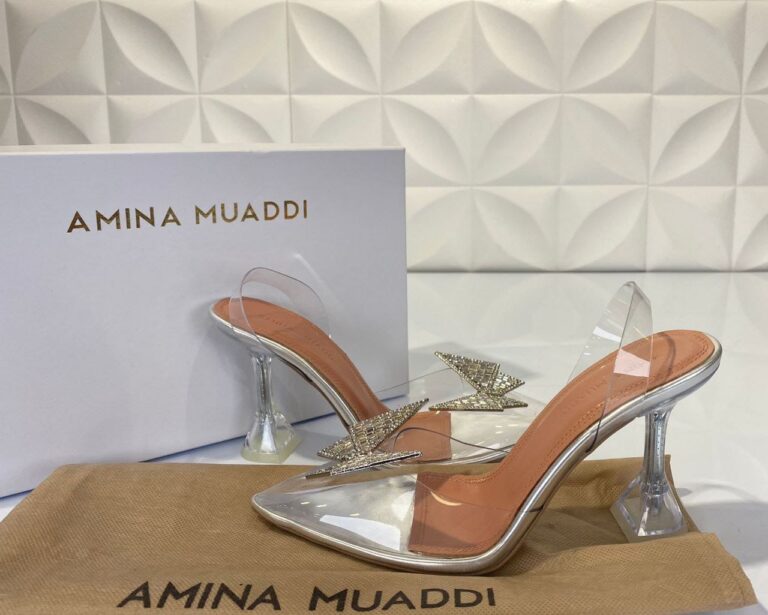 amina muaddi ayakkabi seffaf topuklu 12 cm