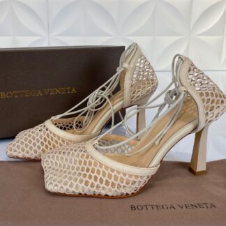 bottega veneta ayakkabi topuklu stretch pumps bej 9cm