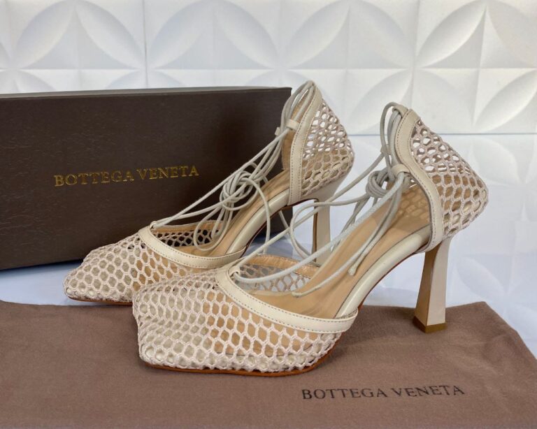 bottega veneta ayakkabi topuklu stretch pumps bej 9cm