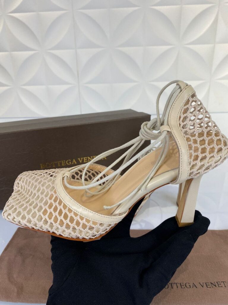 bottega veneta ayakkabi topuklu stretch pumps bej 9cm