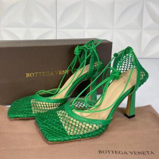 bottega veneta ayakkabi topuklu stretch pumps yesil 9cm