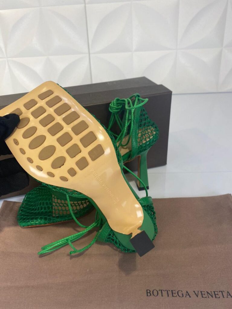 bottega veneta ayakkabi topuklu stretch pumps yesil 9cm