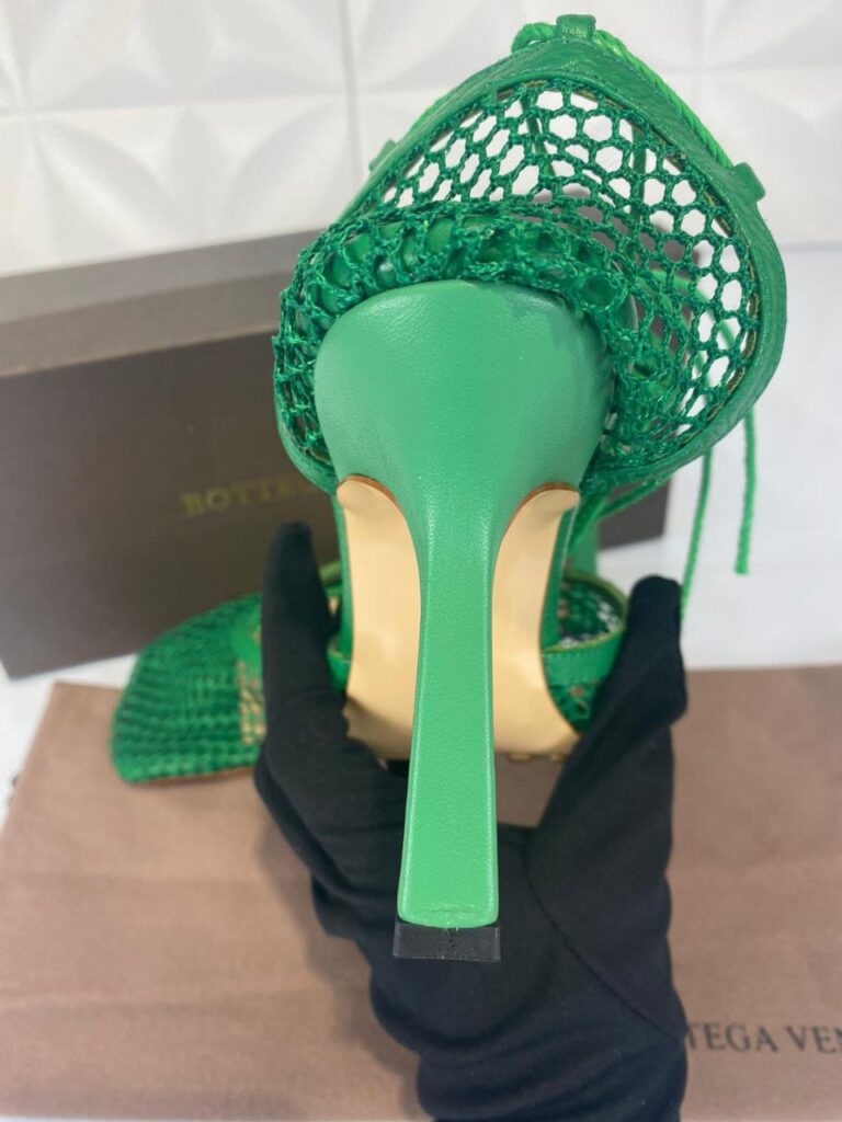 bottega veneta ayakkabi topuklu stretch pumps yesil 9cm