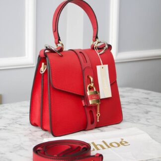 chloe canta kirmizi medium aby day shoulder 27x30 cm