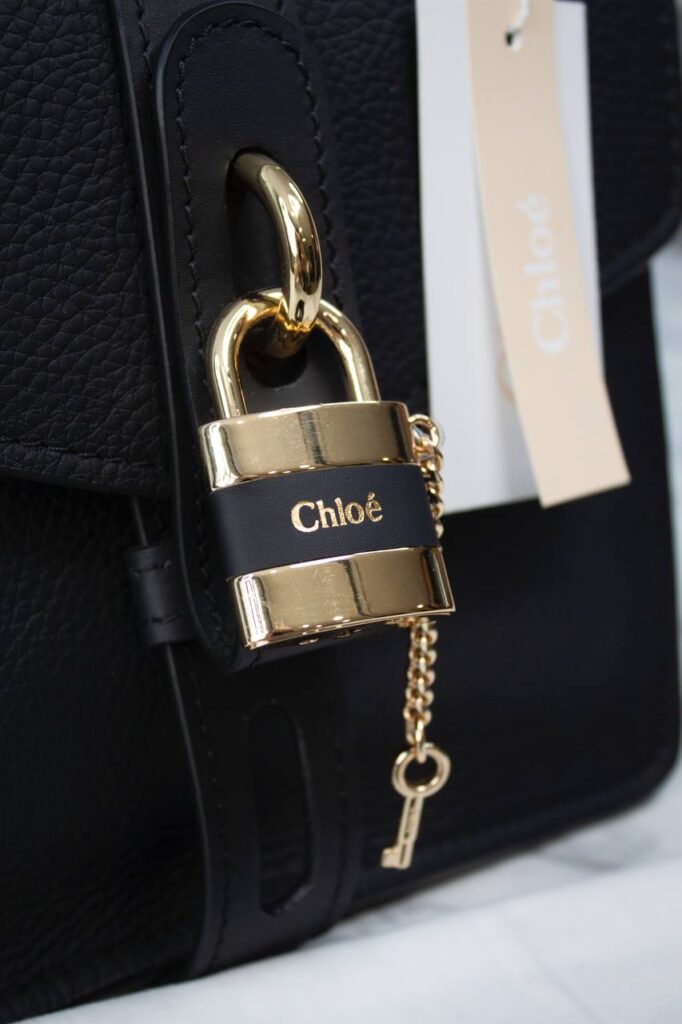 chloe canta siyah medium aby day shoulder 27x30 cm