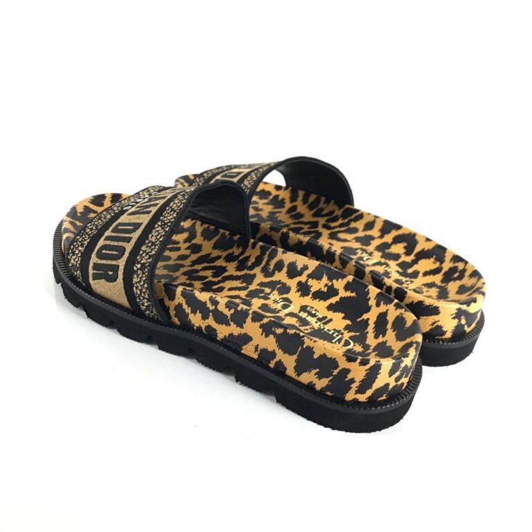 christian dior terlik dway wedge slide leopar