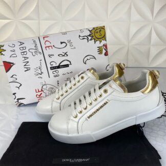 dolce gabbana ayakkabi sneakers beyaz gold nappa