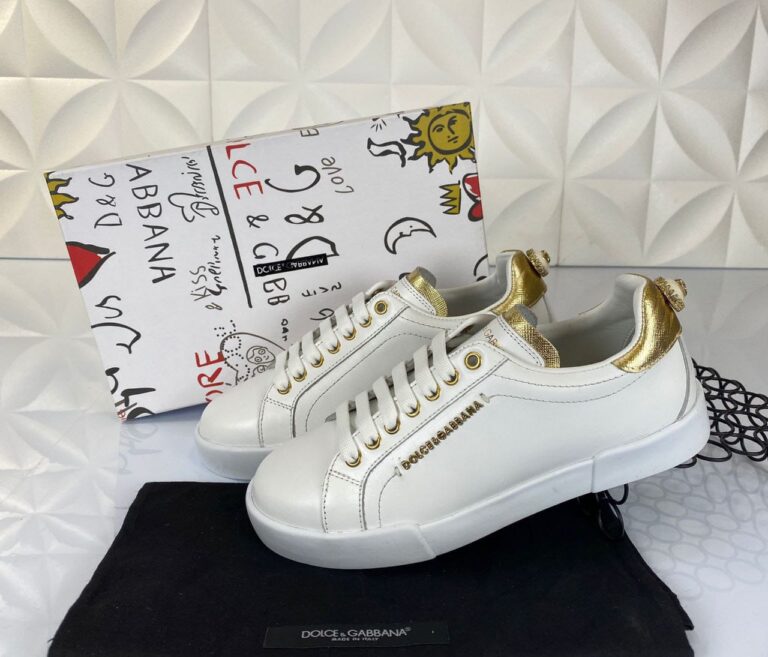 dolce gabbana ayakkabi sneakers beyaz gold nappa