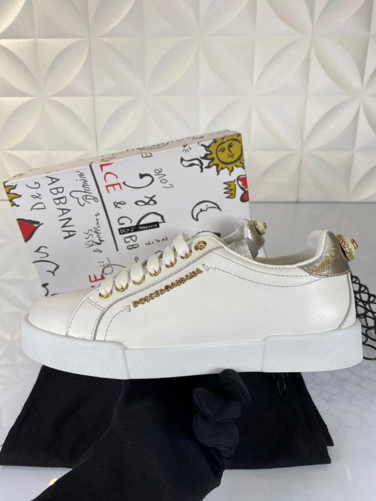 dolce gabbana ayakkabi sneakers beyaz gold nappa