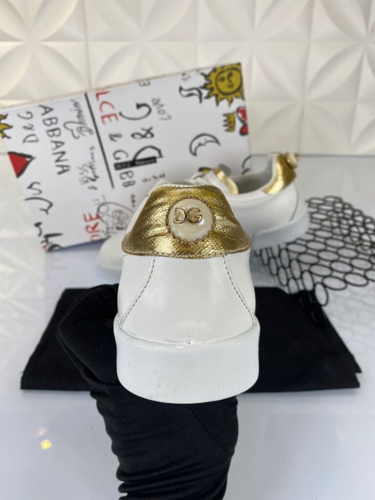 dolce gabbana ayakkabi sneakers beyaz gold nappa