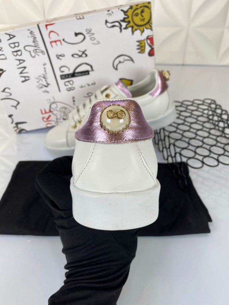 dolce gabbana ayakkabi sneakers beyaz pembe nappa