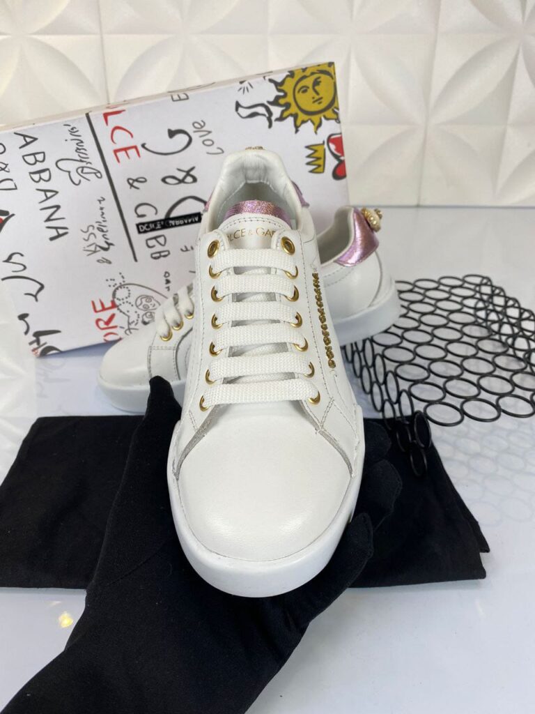 dolce gabbana ayakkabi sneakers beyaz pembe nappa