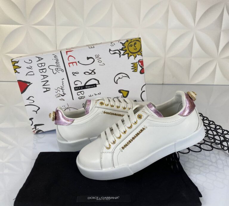 dolce gabbana ayakkabi sneakers beyaz pembe nappa