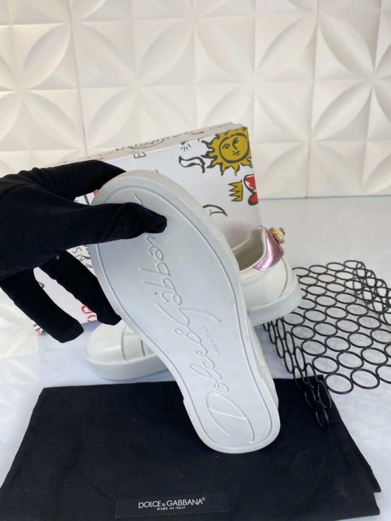 dolce gabbana ayakkabi sneakers beyaz pembe nappa