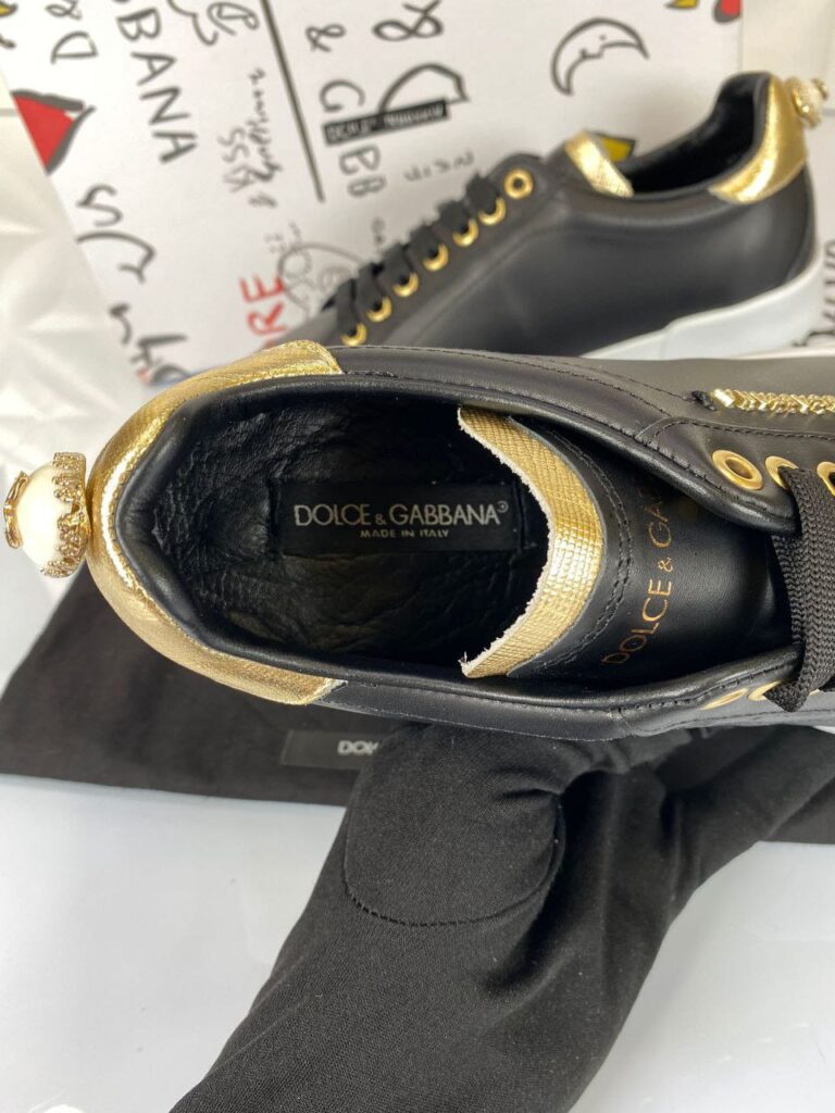 dolce gabbana ayakkabi sneakers siyah gold nappa