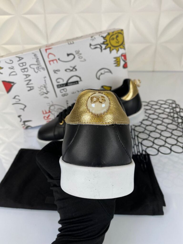 dolce gabbana ayakkabi sneakers siyah gold nappa