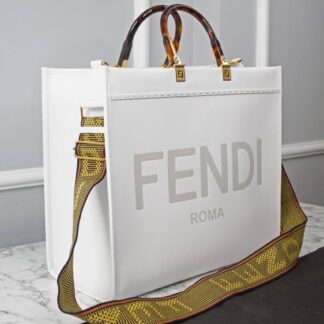 fendi canta beyaz sunshine large tote ithal 40.5x35x21.5 cm