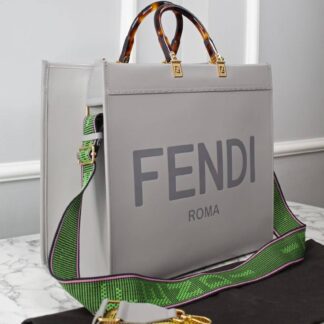 fendi canta gri sunshine large tote ithal 40.5x35x21.5 cm