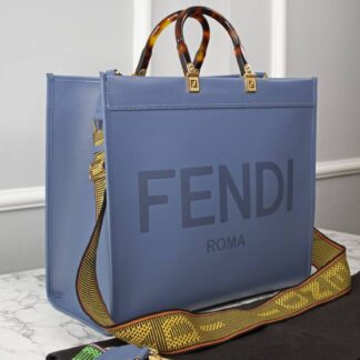 fendi canta mavi sunshine large tote ithal 40.5x35x21.5 cm