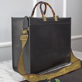 fendi canta siyah sunshine large tote ithal 40.5x35x21.5 cm