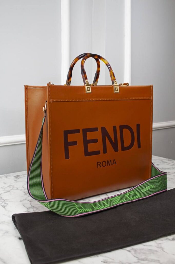 fendi canta taba sunshine large tote ithal 40.5x35x21.5 cm