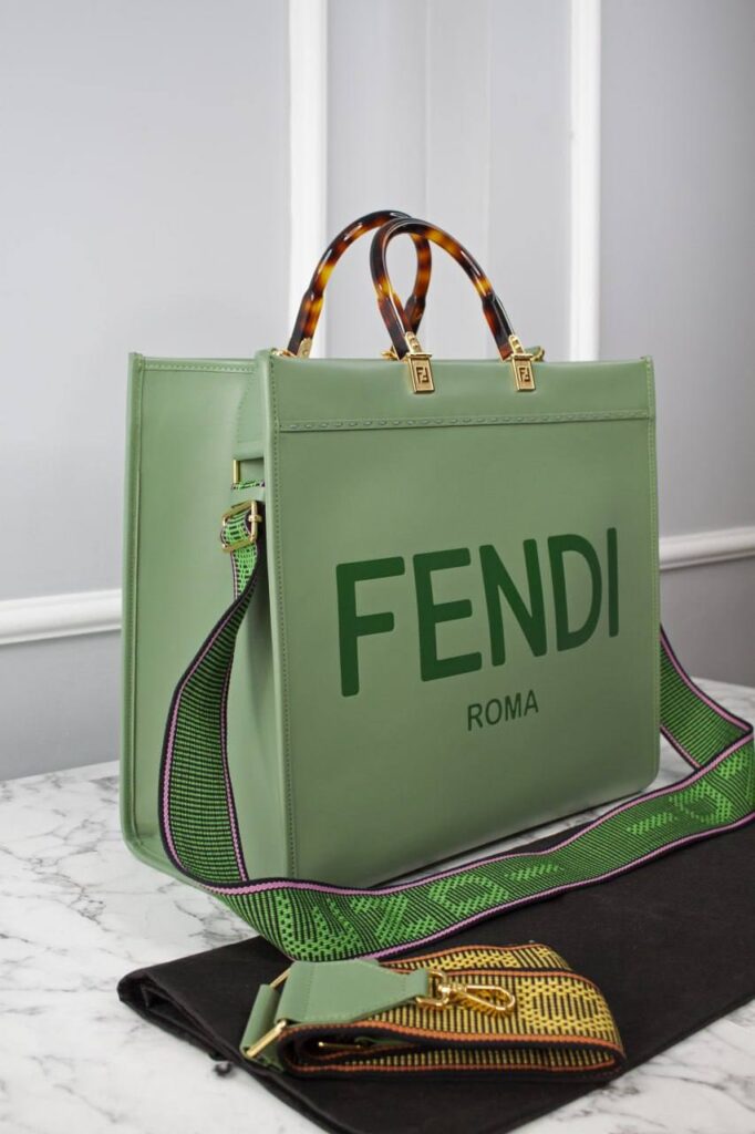 fendi canta yesil sunshine large tote ithal 40.5x35x21.5 cm