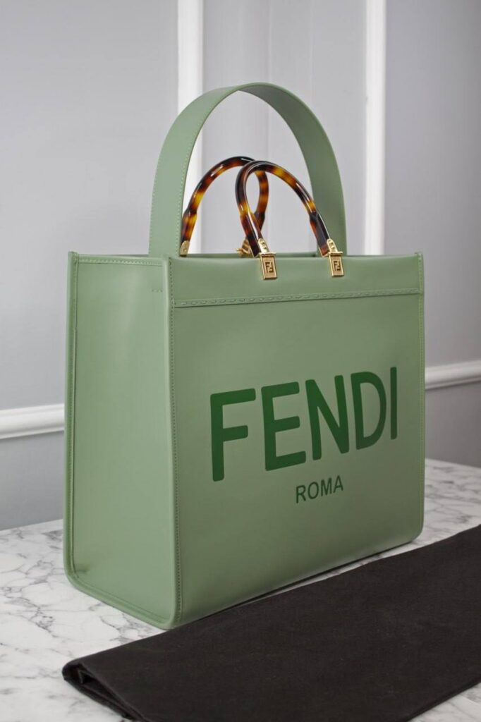 fendi canta yesil sunshine large tote ithal 40.5x35x21.5 cm