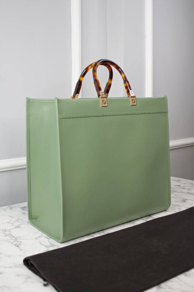 fendi canta yesil sunshine large tote ithal 40.5x35x21.5 cm